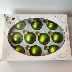Christmas Ornaments sparkling creations set of 10 Satin Green